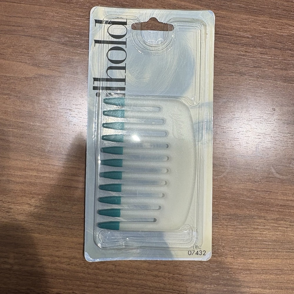 Vintage Wilhold Mini Hair Lift Pick Comb White‎ Green  Color Dip Sealed 7432